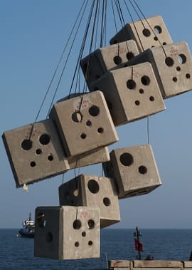Récifs artificiels posés au Maroc